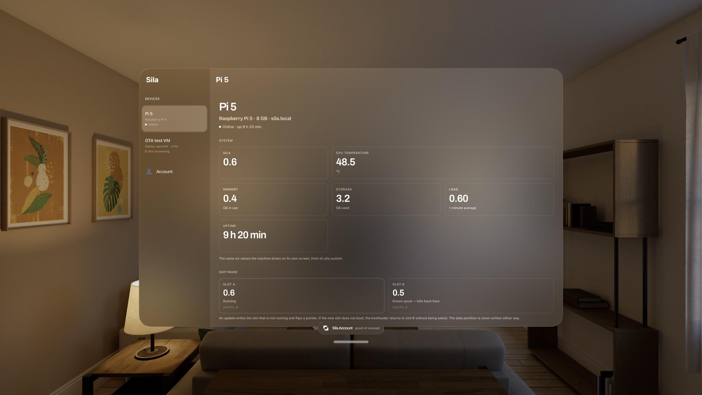 Sila Account on Apple Vision Pro